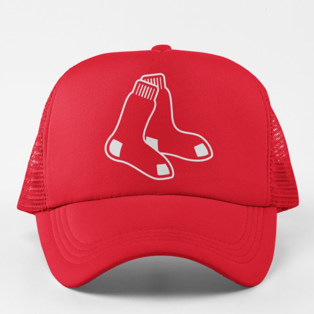 NEW Boston Red Sox Socks Logo Foam Trucker Mesh Snapback Hat